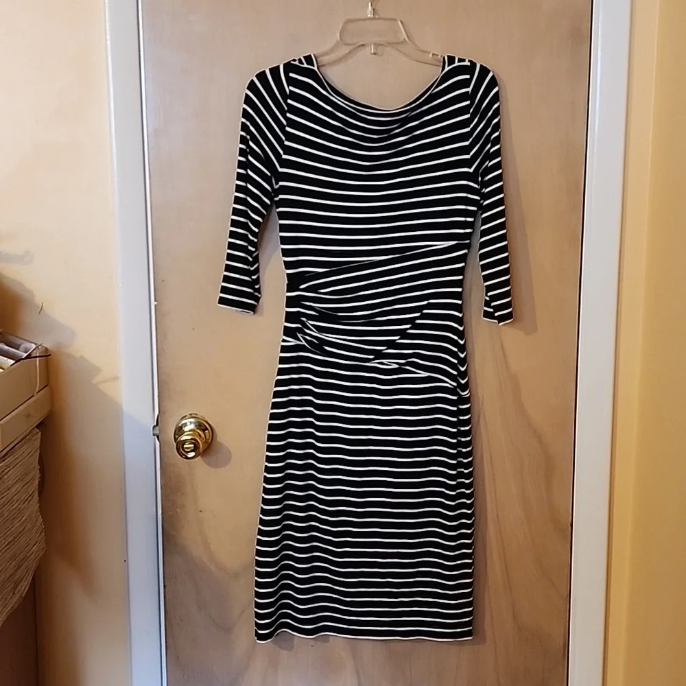 Striped black and white cotton, 3/4 sleeves size xs - Picture 3 of 4